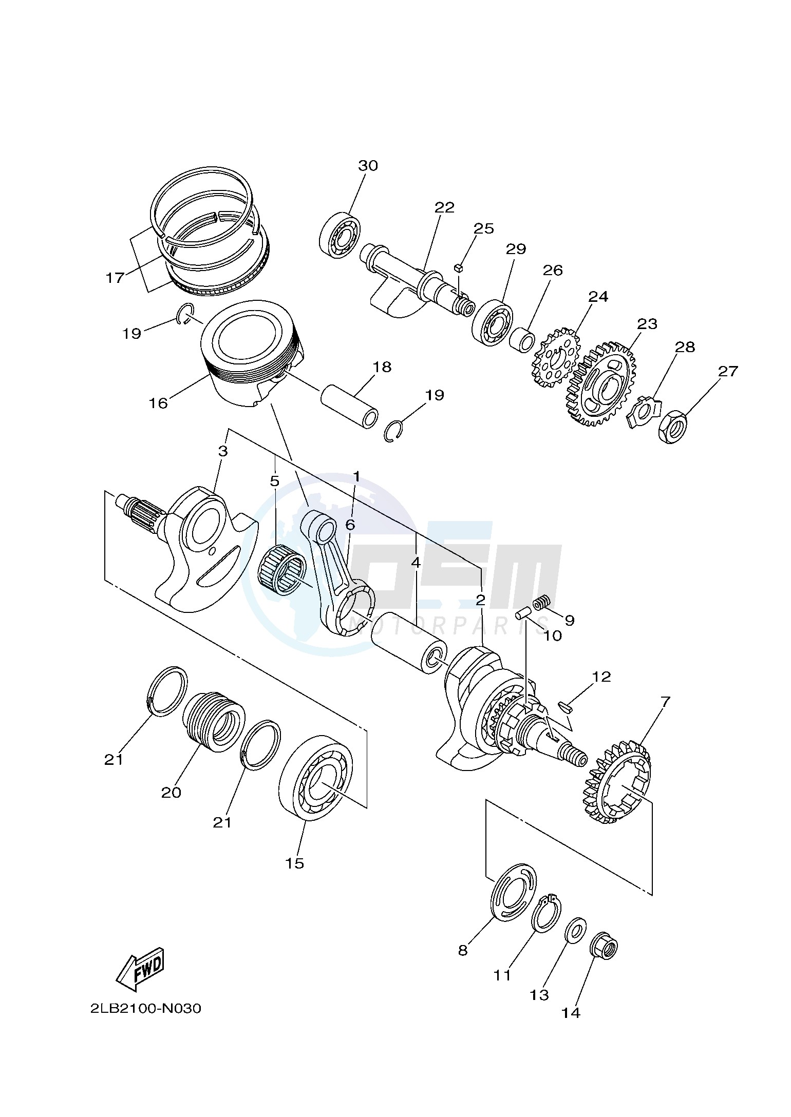 CRANKSHAFT & PISTON image