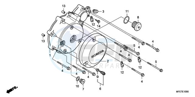 LEFT CRANKCASE COVER blueprint