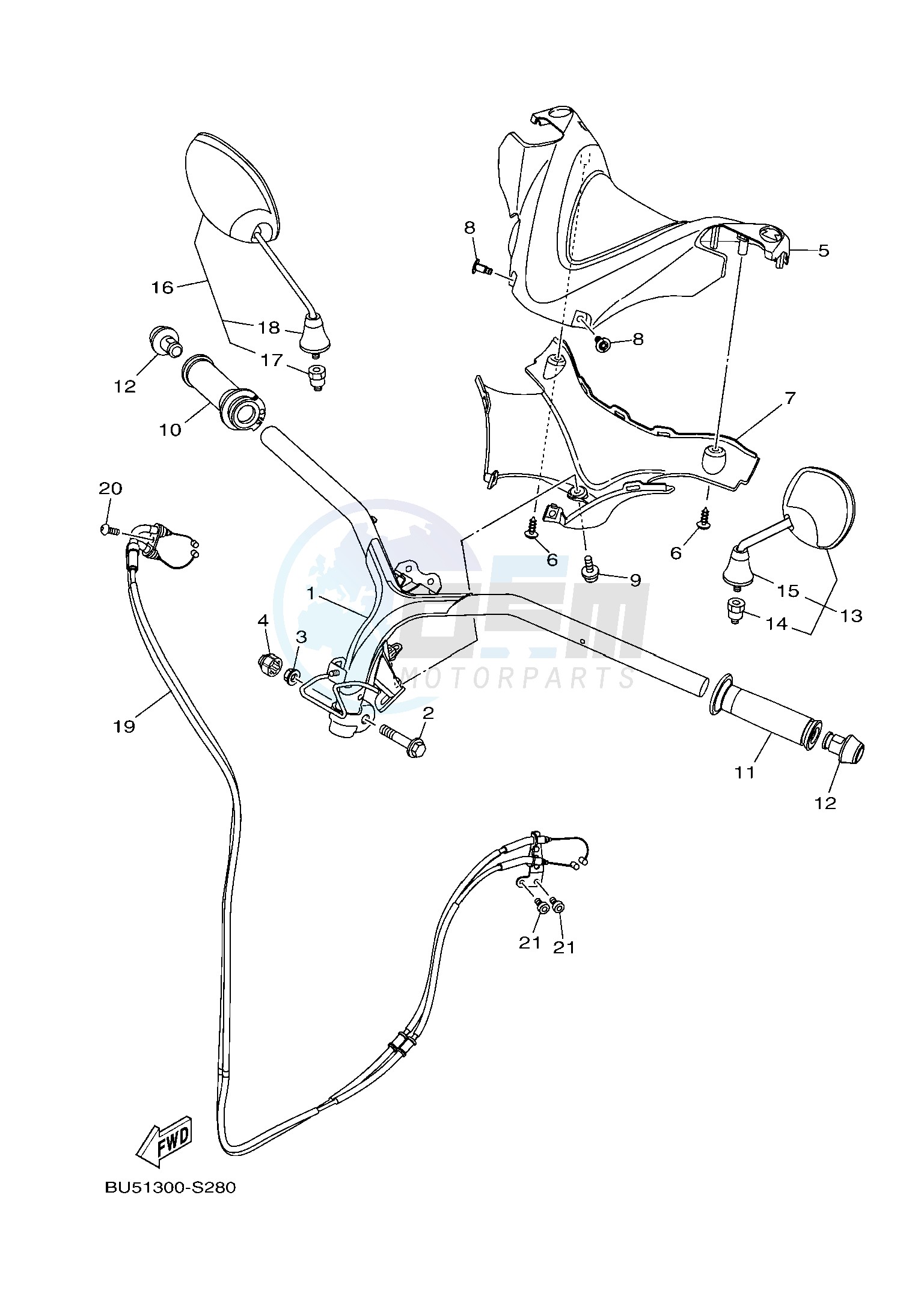 STEERING HANDLE & CABLE blueprint