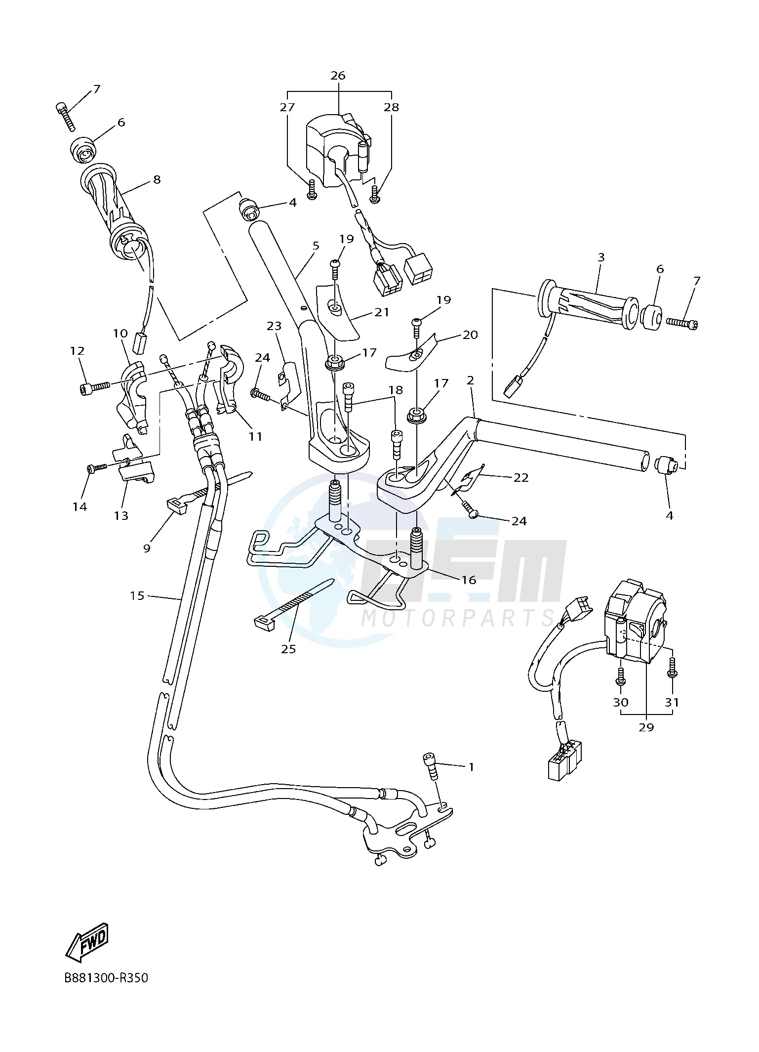 STEERING HANDLE & CABLE blueprint