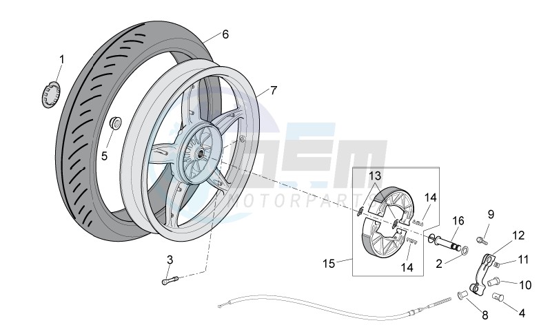 Rear wheel - drum brake image