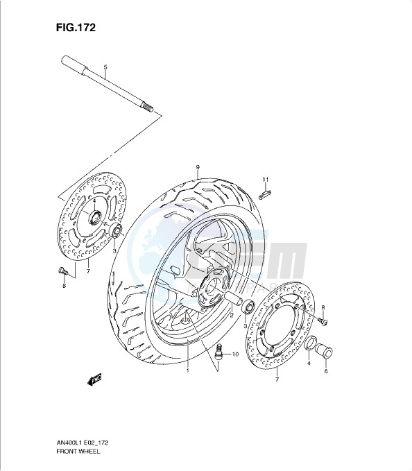 FRONT WHEEL (AN400L1 E19) image