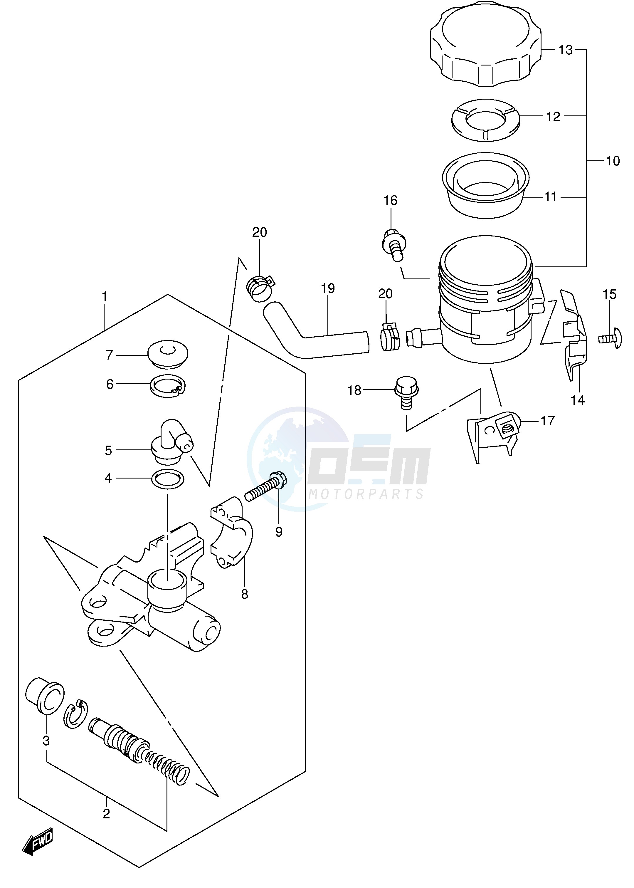 FRONT MASTER CYLINDER (SV650SX SUX SY SUY SK1 SK2 SUK2) image