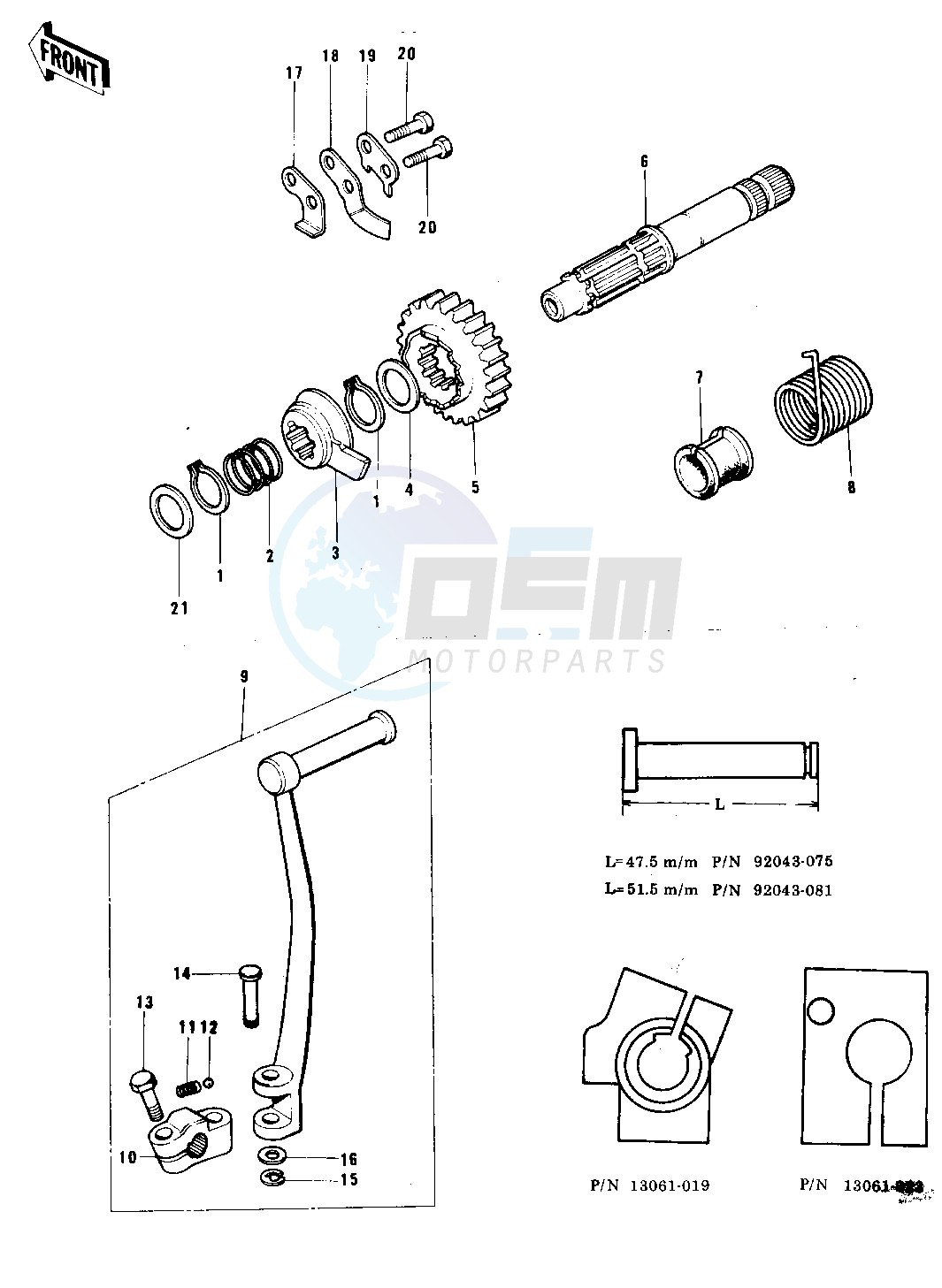 KICKSTARTER MECHANISM -- 74-76- - image