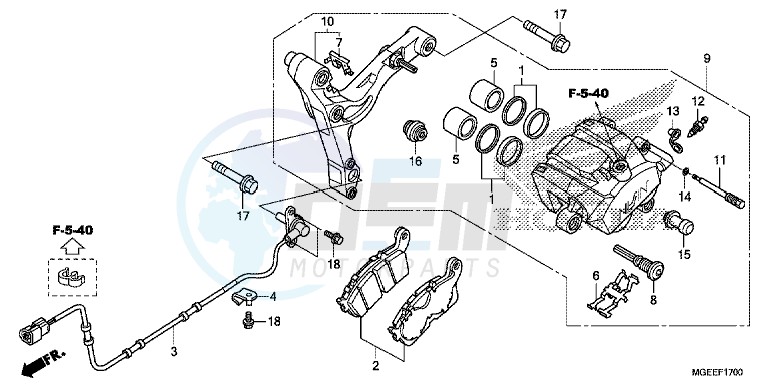 REAR BRAKE CALIPER ( VFR1200FD) image