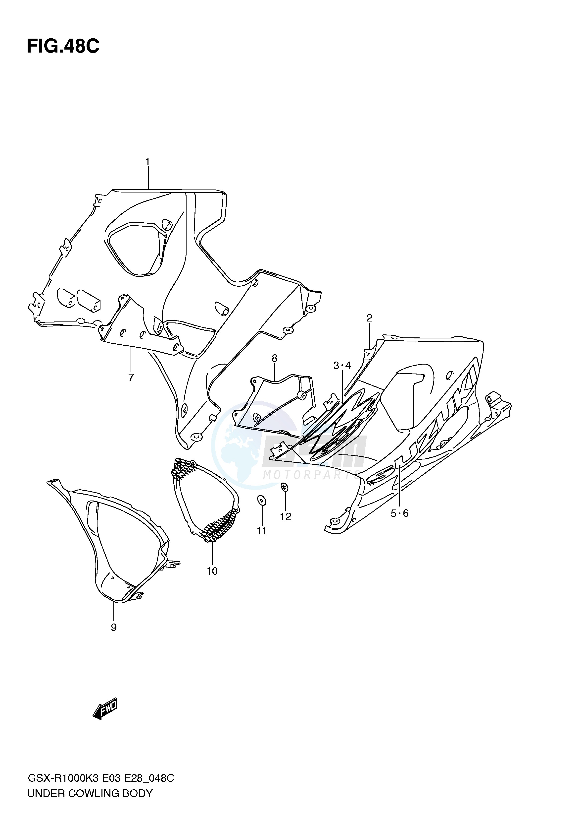 UNDER COWLING (GSX-R1000ZK4 E28) blueprint