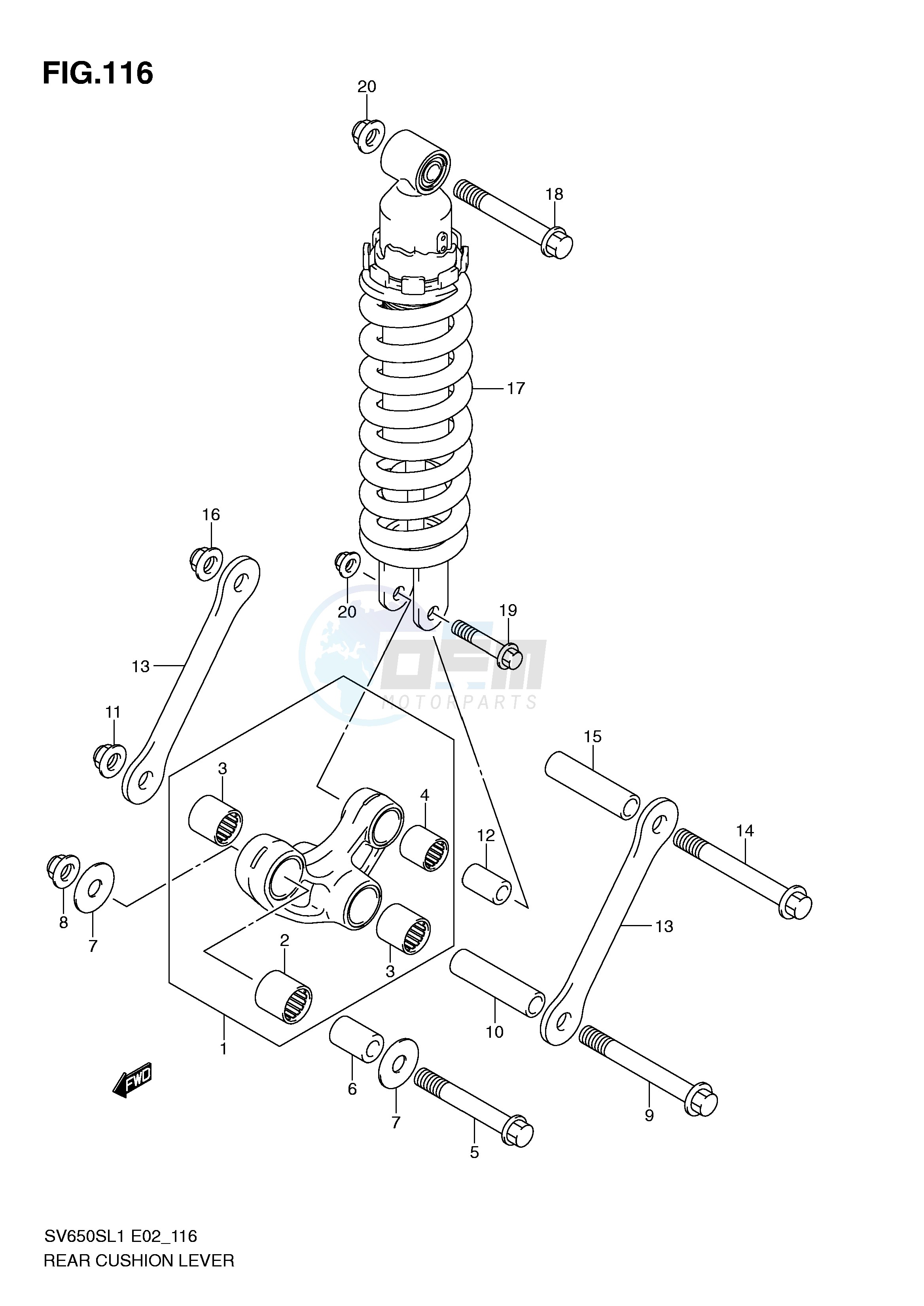 REAR CUSHION LEVER (SV650SAL1 E24) image