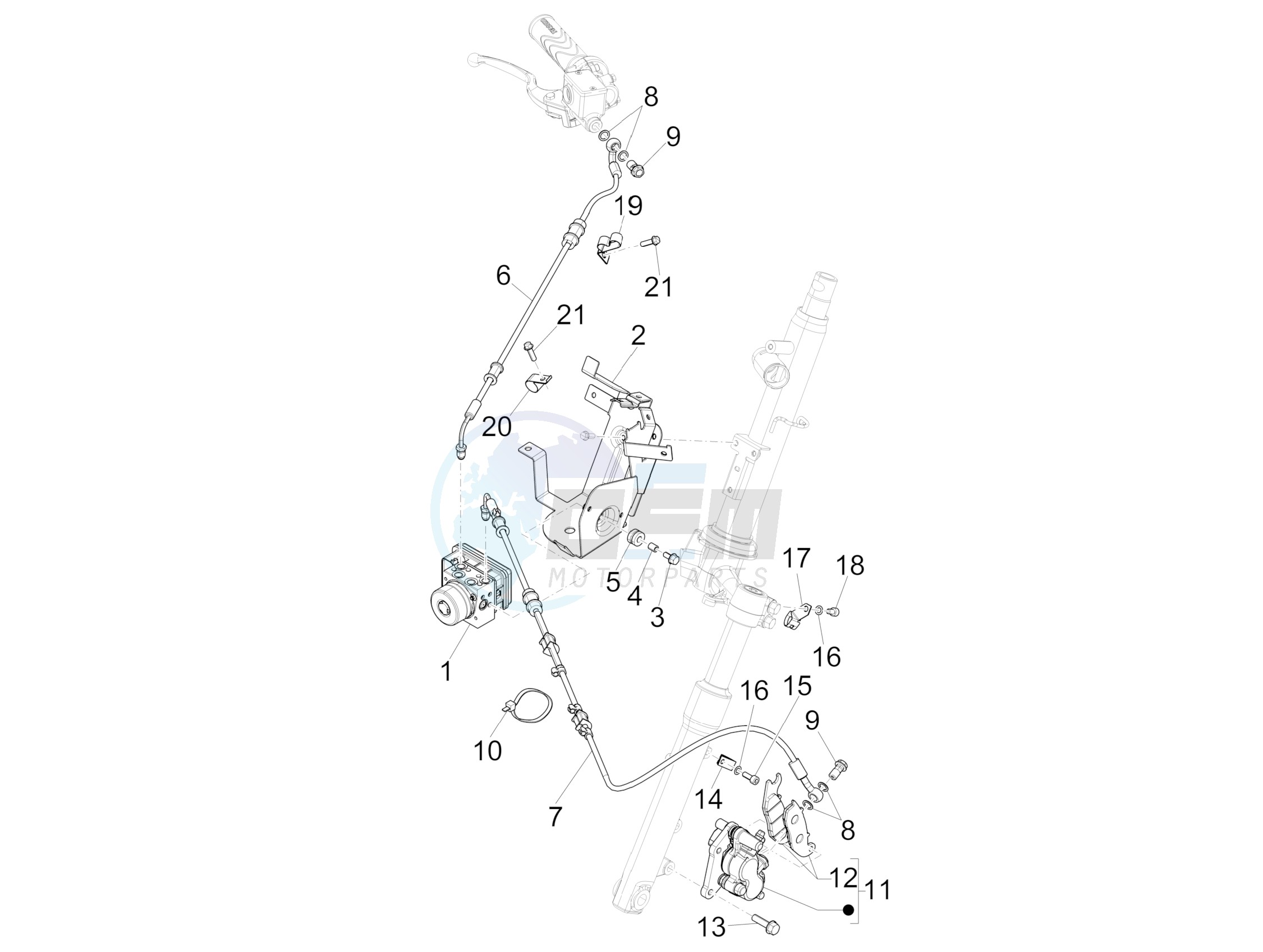 Brakes pipes - Calipers (ABS) blueprint