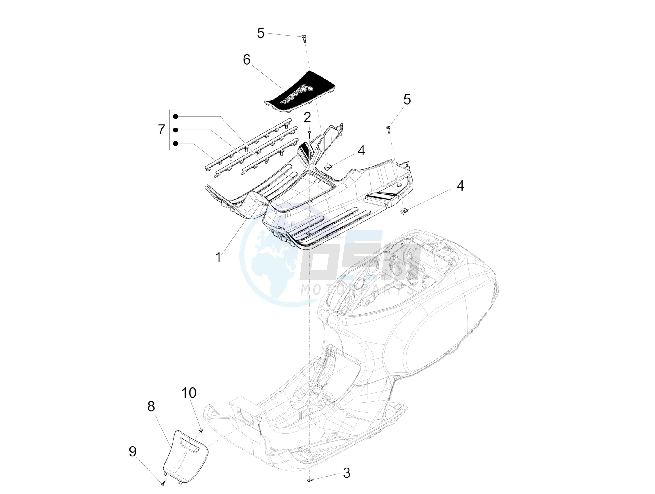 Central cover - Footrests image