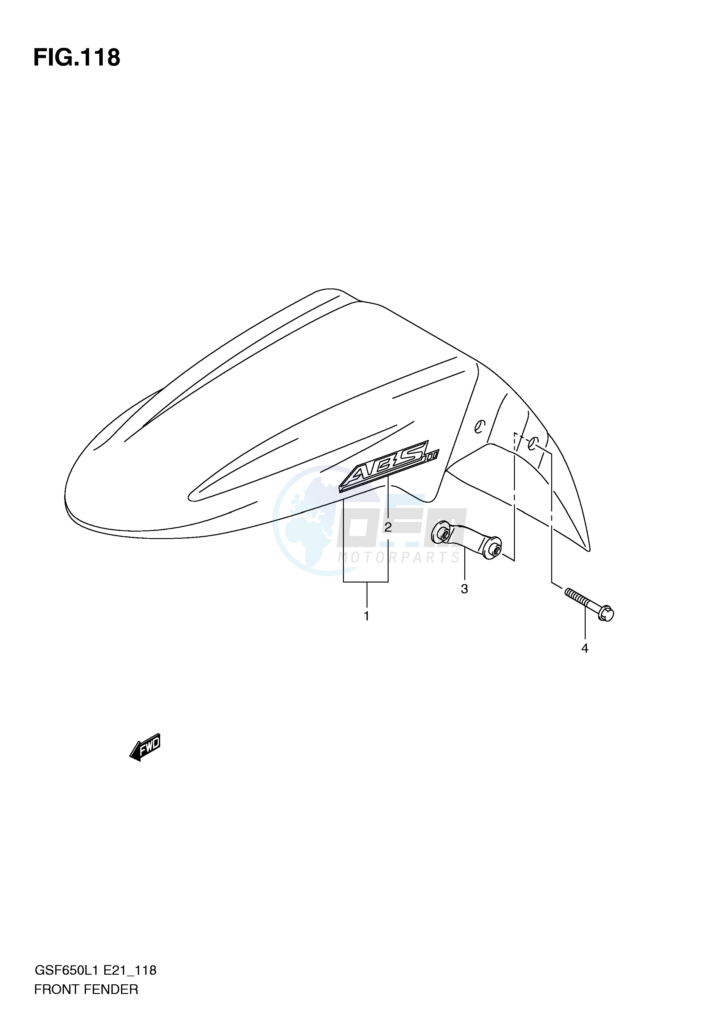 FRONT FENDER (GSF650SUAL1 E21) image