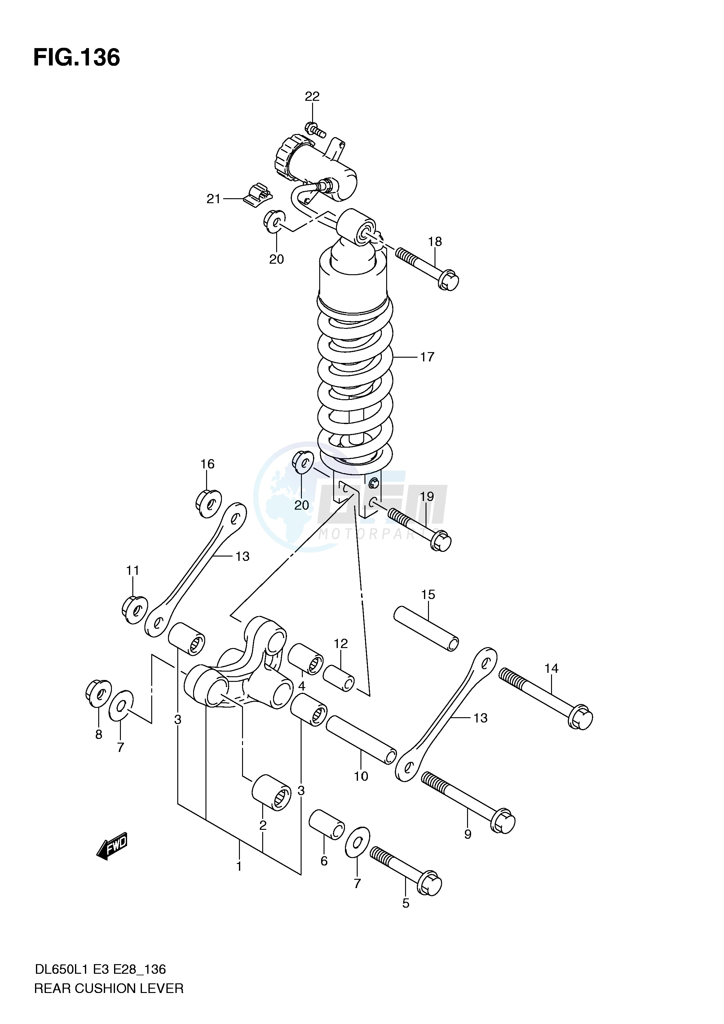 REAR CUSHION LEVER (DL650L1 E3) image