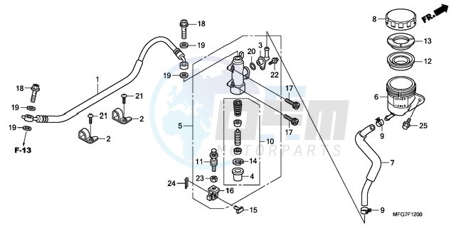 REAR BRAKE MASTER CYLINDER (CB600F/F3) image