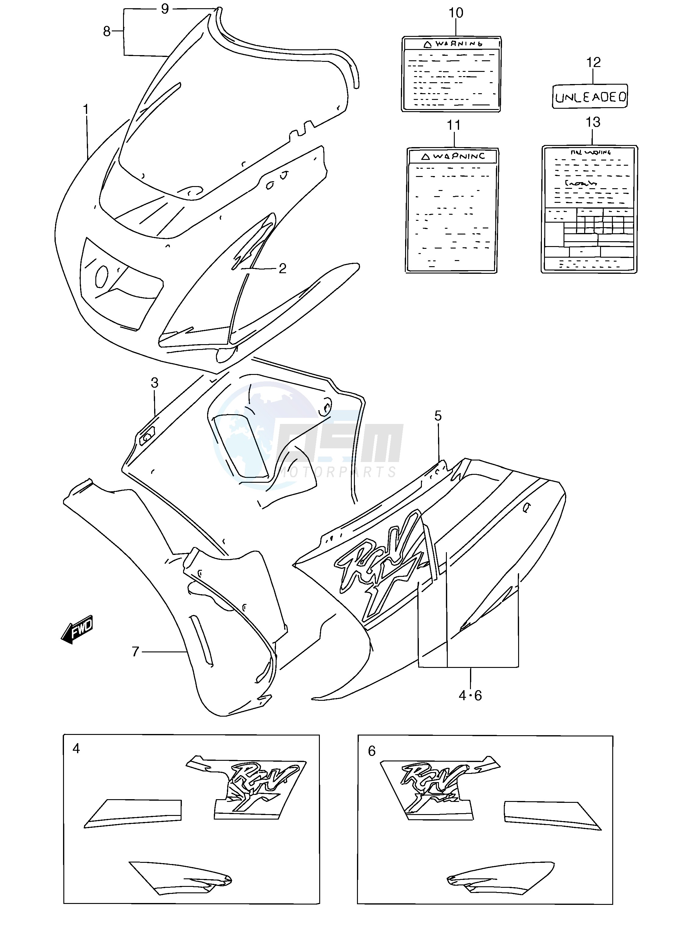 COWLING  BODY (MODEL R T) blueprint