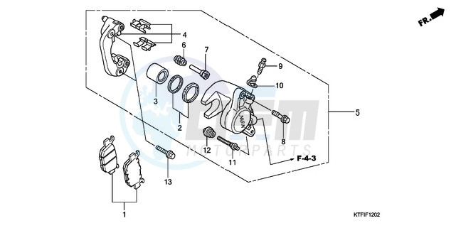 REAR BRAKE CALIPER (SH1259/1509) blueprint