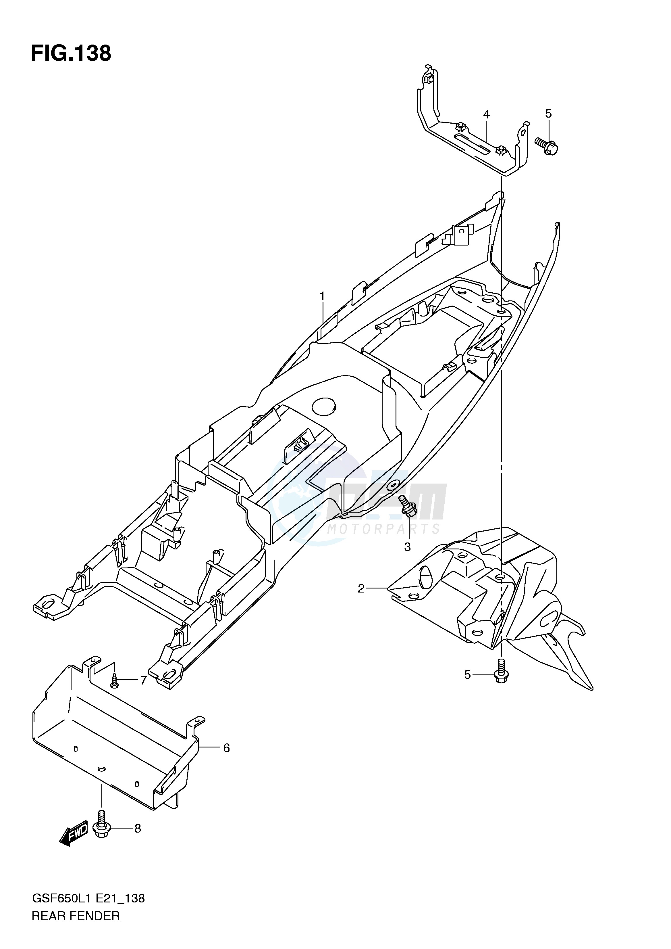 REAR FENDER (GSF650UAL1 E21) blueprint