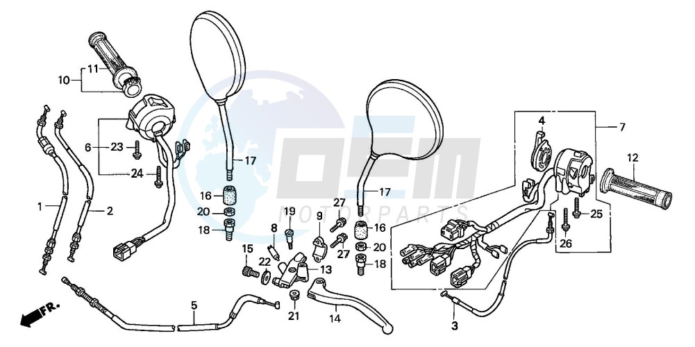 HANDLE LEVER/SWITCH/ CABLE (CB600F2) blueprint