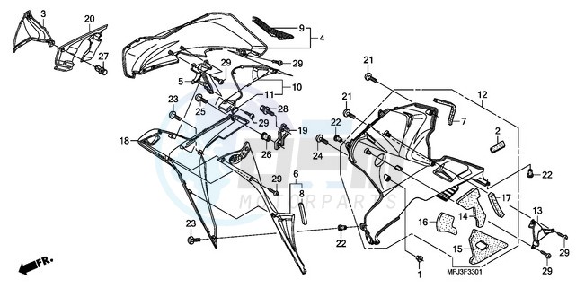 LOWER COWL (R.) (CBR600RR9,A/RA9,A) image