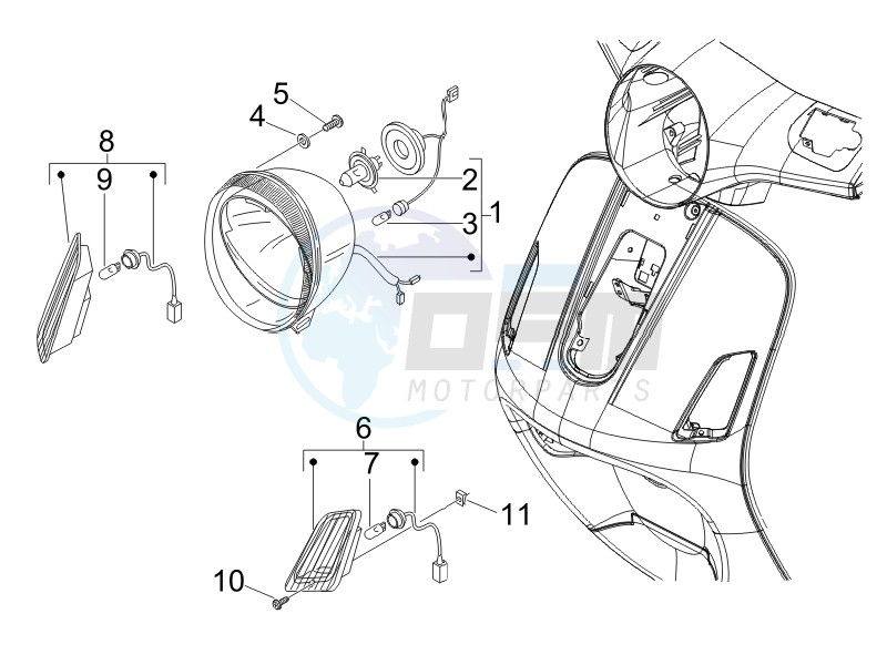 Head lights - Turn signal lamps blueprint