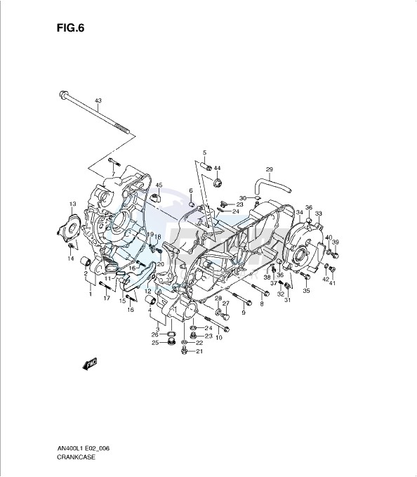 CRANKCASE (AN400L1 E2) blueprint