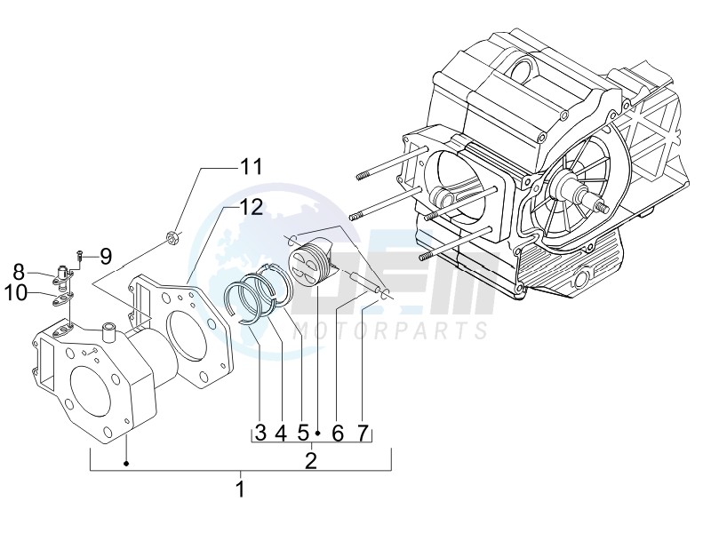 Cylinder-piston-wrist pin unit image