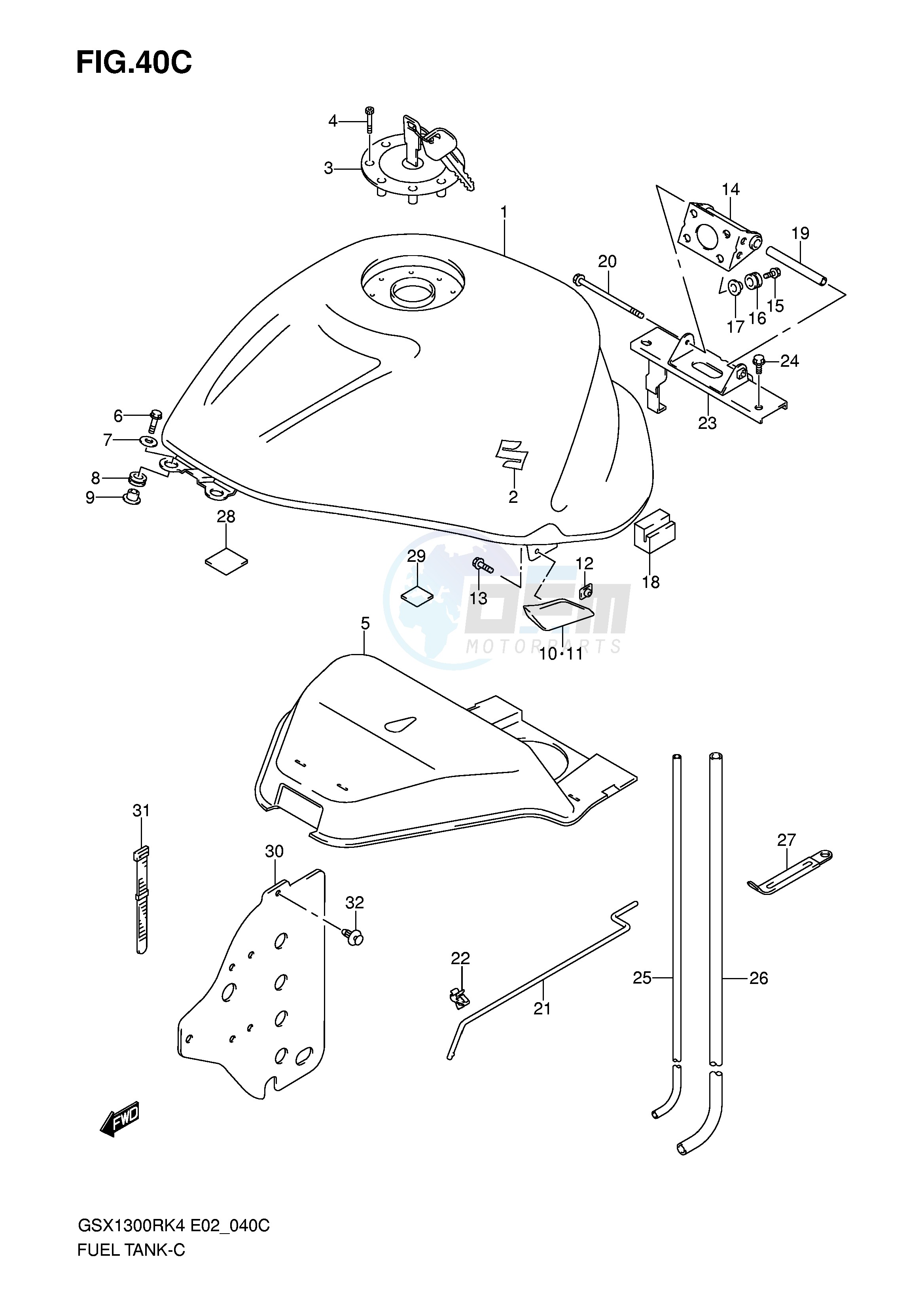 FUEL TANK (MODEL K7) blueprint