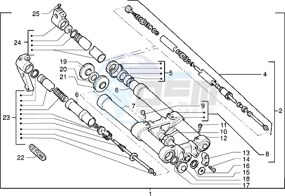 Front-wheel suspension image