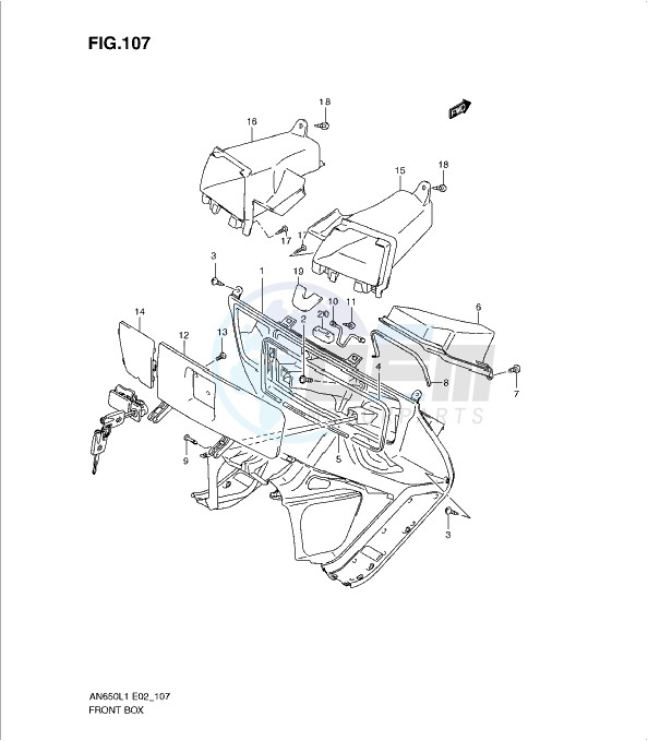 FRONT BOX (AN650L1 E19) blueprint