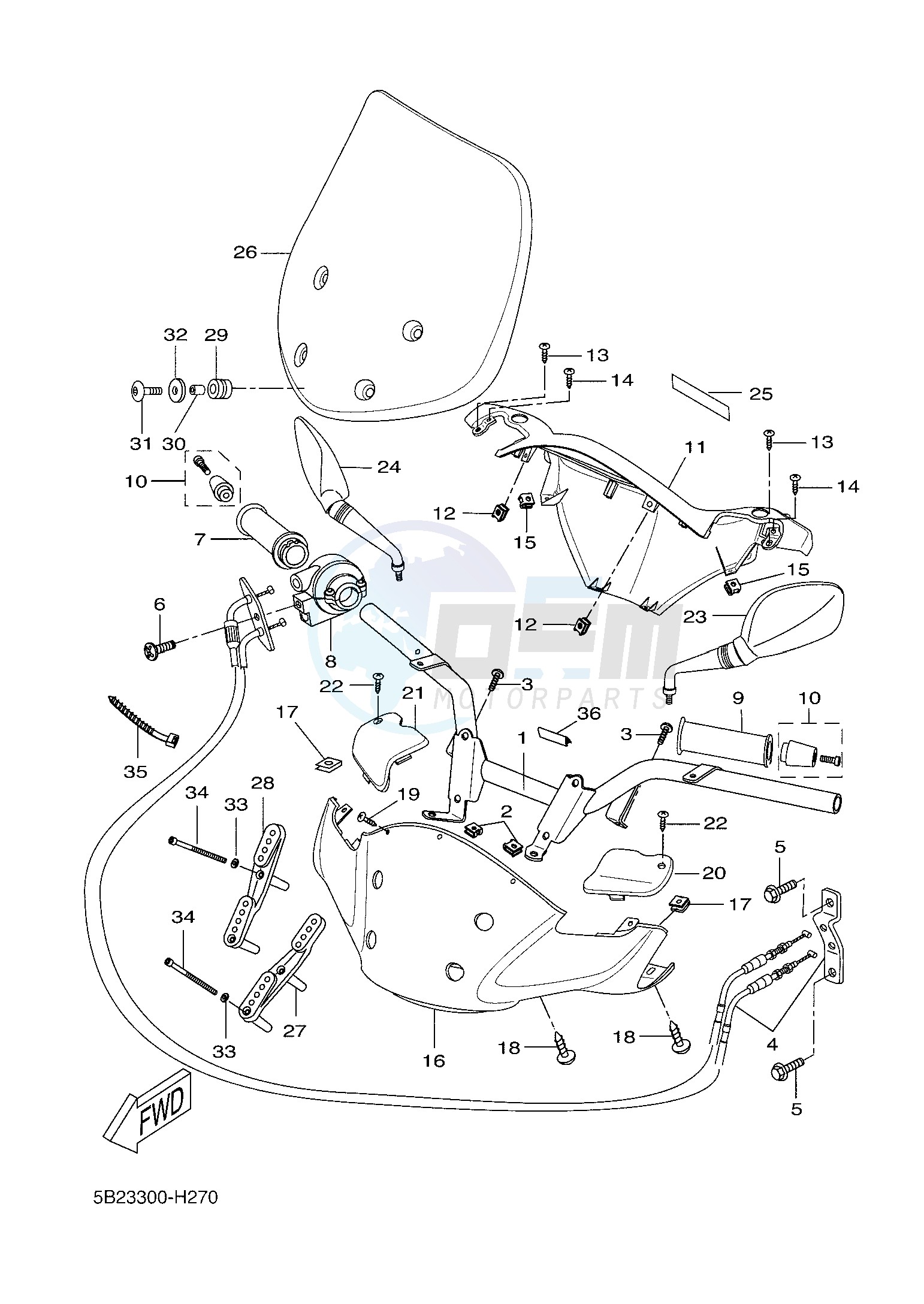 STEERING HANDLE & CABLE image