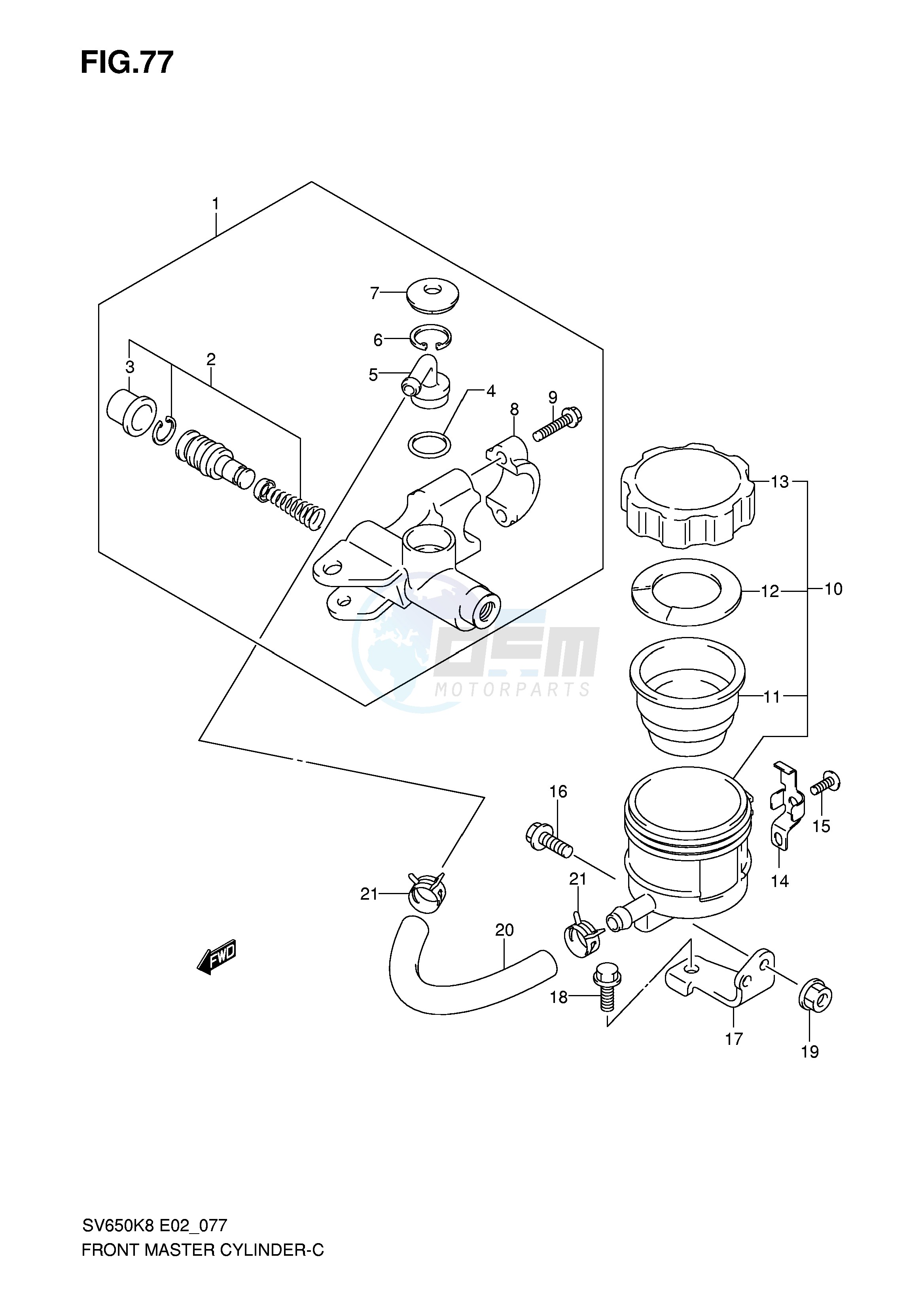 FRONT MASTER CYLINDER (SV650SK8 SUK8 SK9 SUK9 SL0 SUL0) image