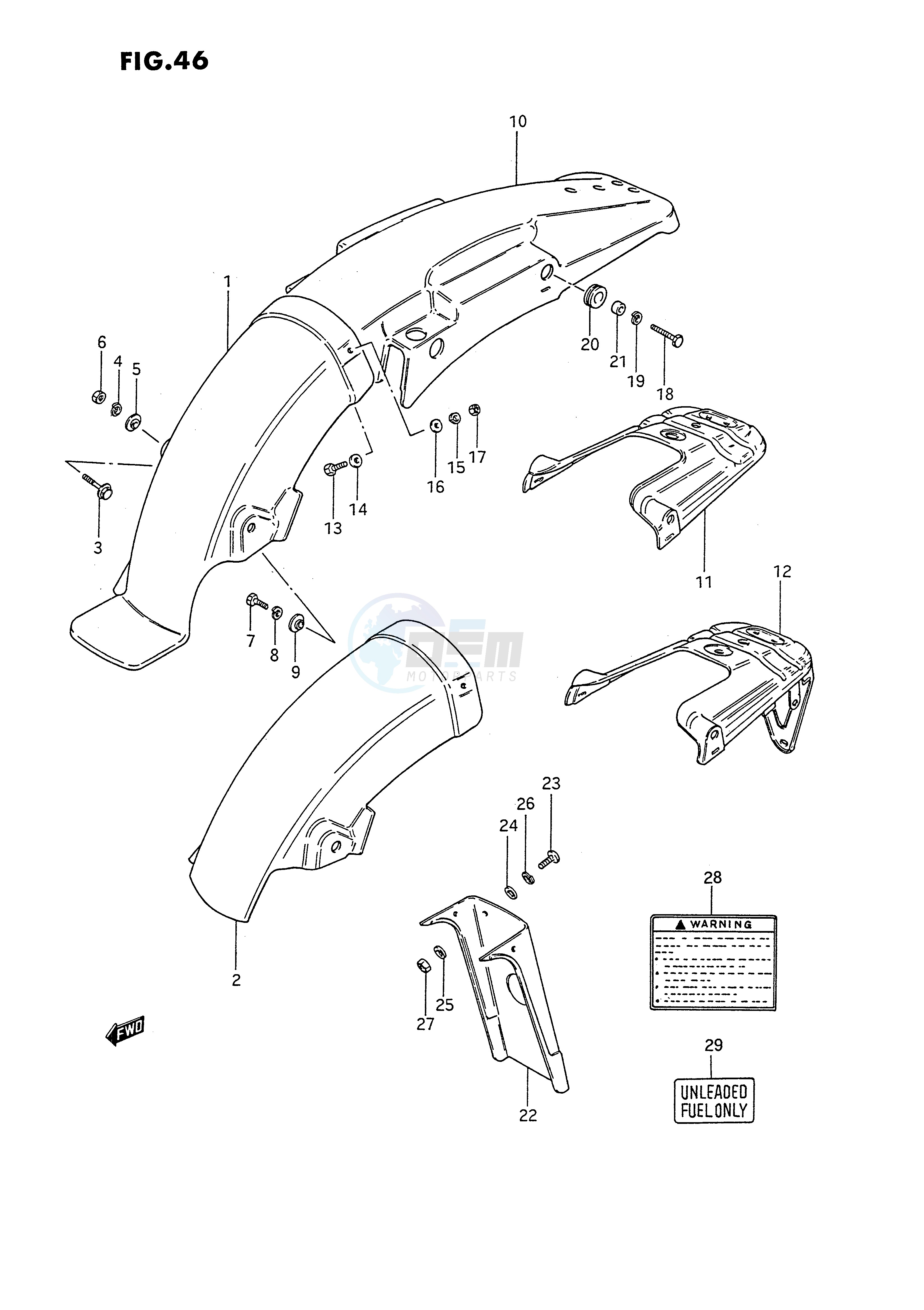 REAR FENDER blueprint