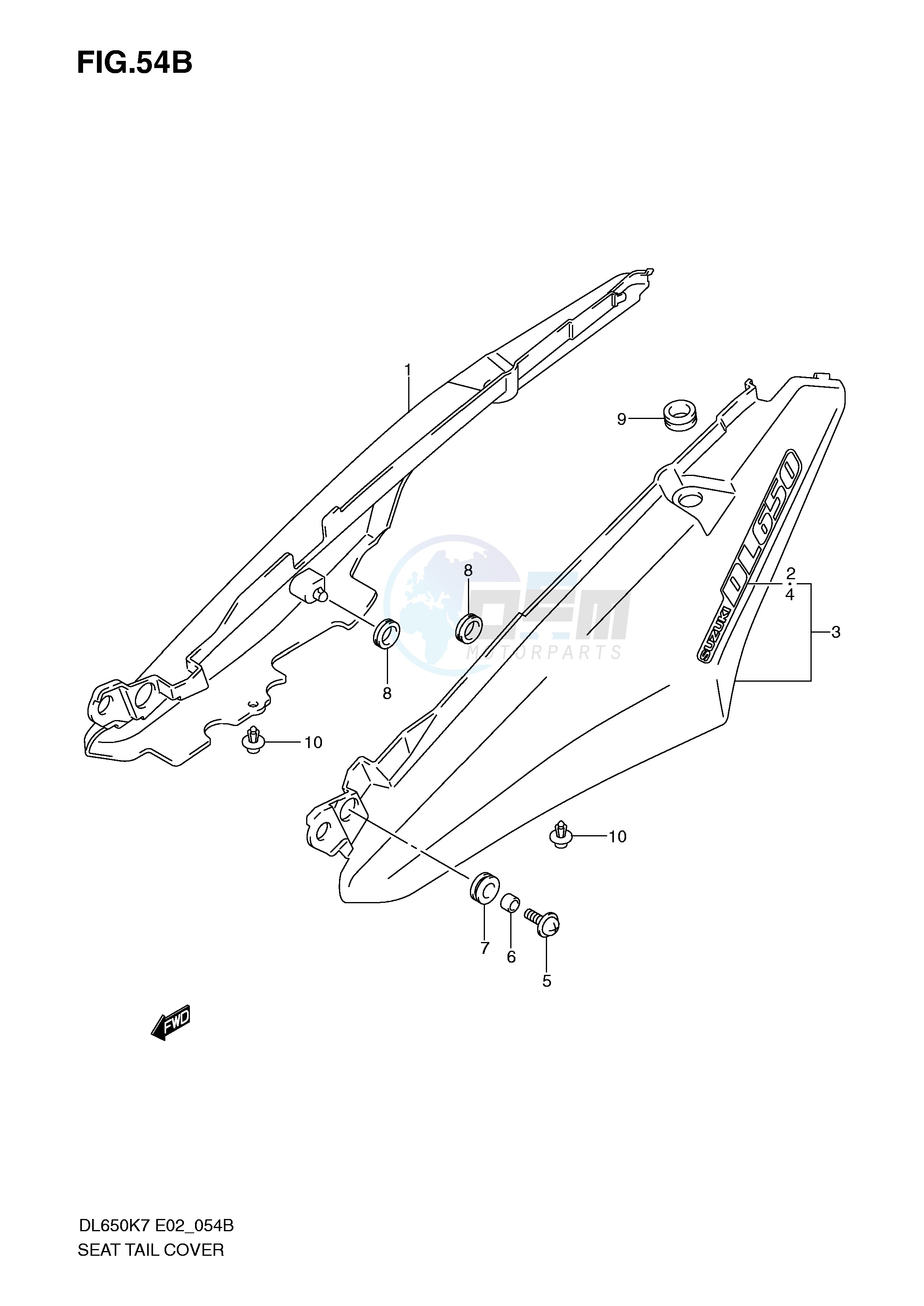 SEAT TAIL COVER (MODEL K9 L0) blueprint