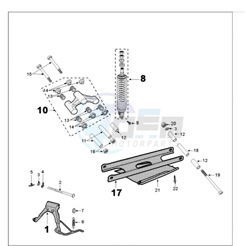 REAR SHOCK AND STAND image