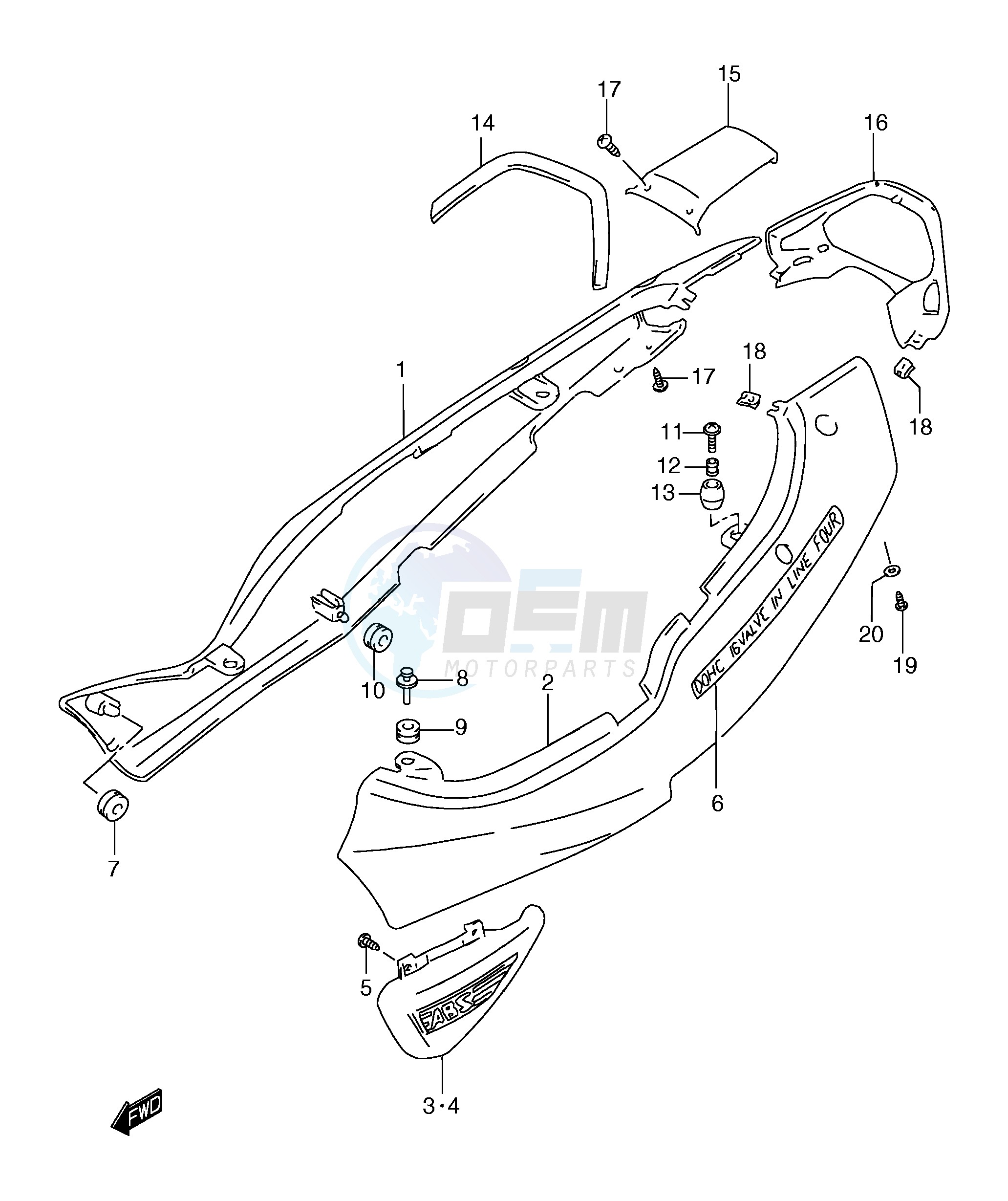 FRAME COVER (GSF1200SAX) image