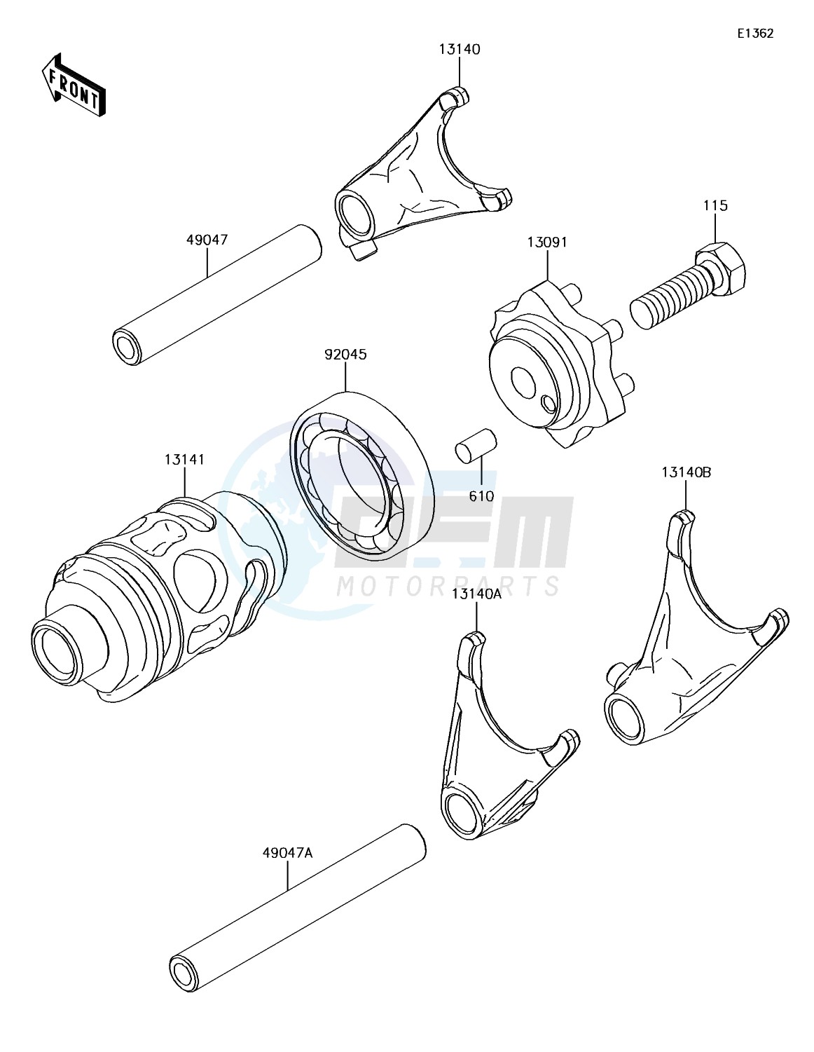 Gear Change Drum/Shift Fork(s) image