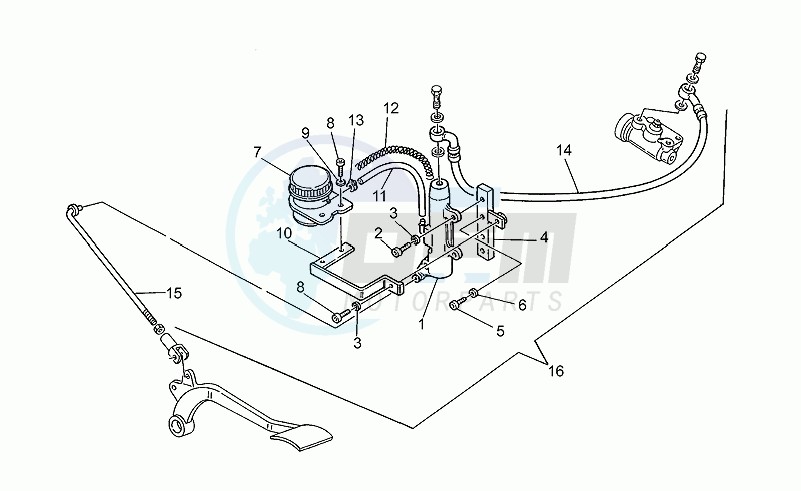 Rear brake m.cyl. Mod.kit blueprint