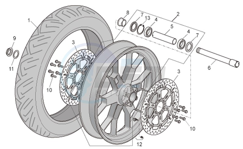Front wheel Factory blueprint