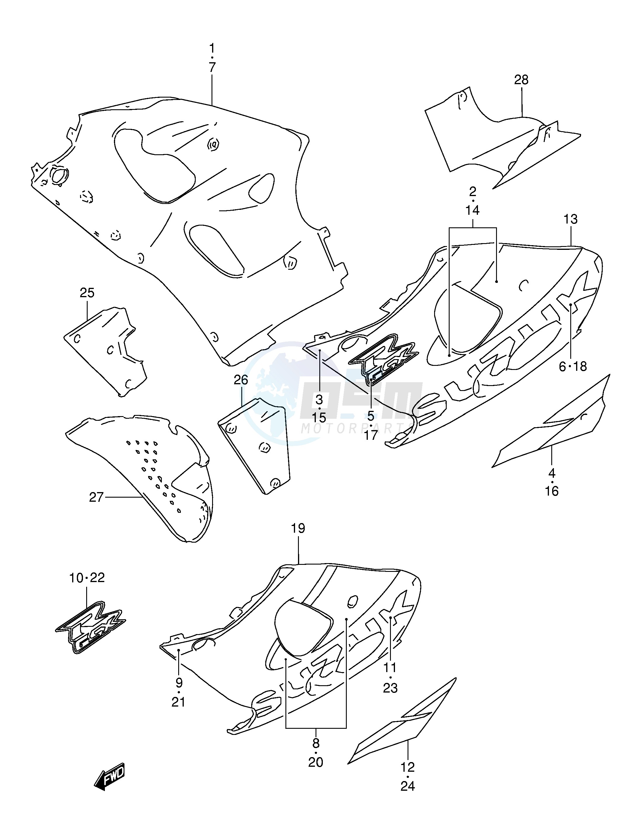 UNDER COWLING BODY (MODEL Y FOR L99,BP9,CE2) blueprint