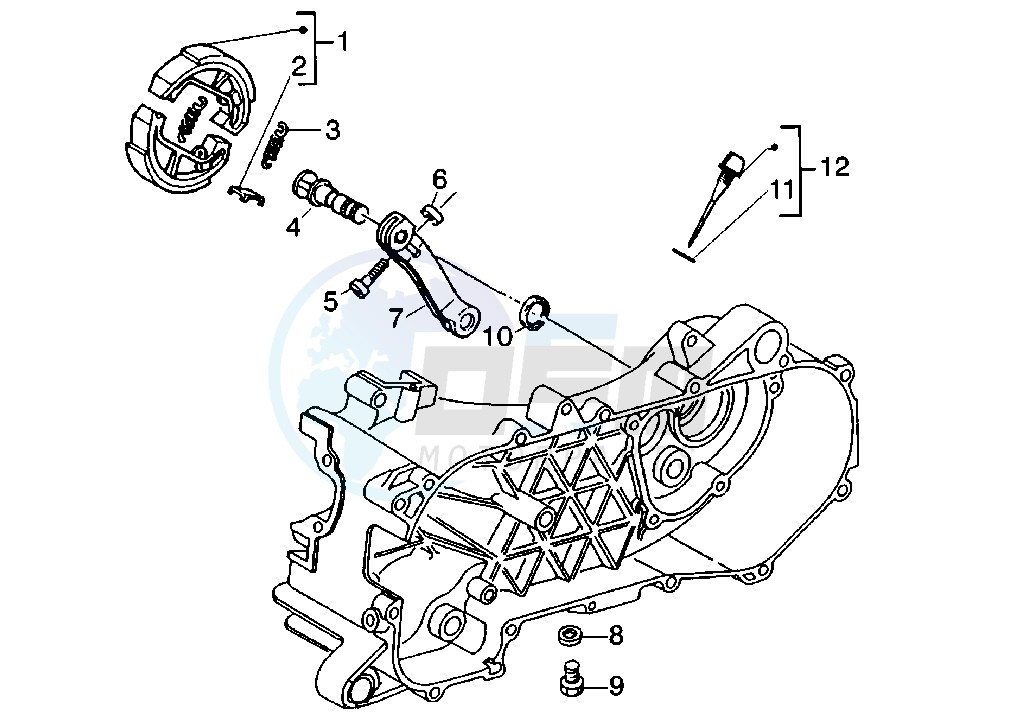 Rear brake shoes blueprint