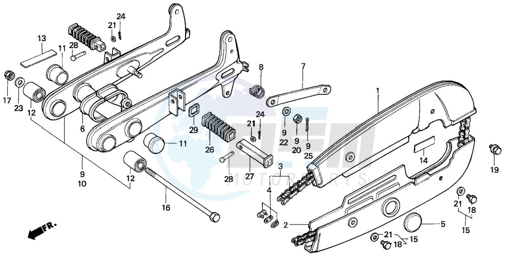 REAR FORK/CHAIN CASE image