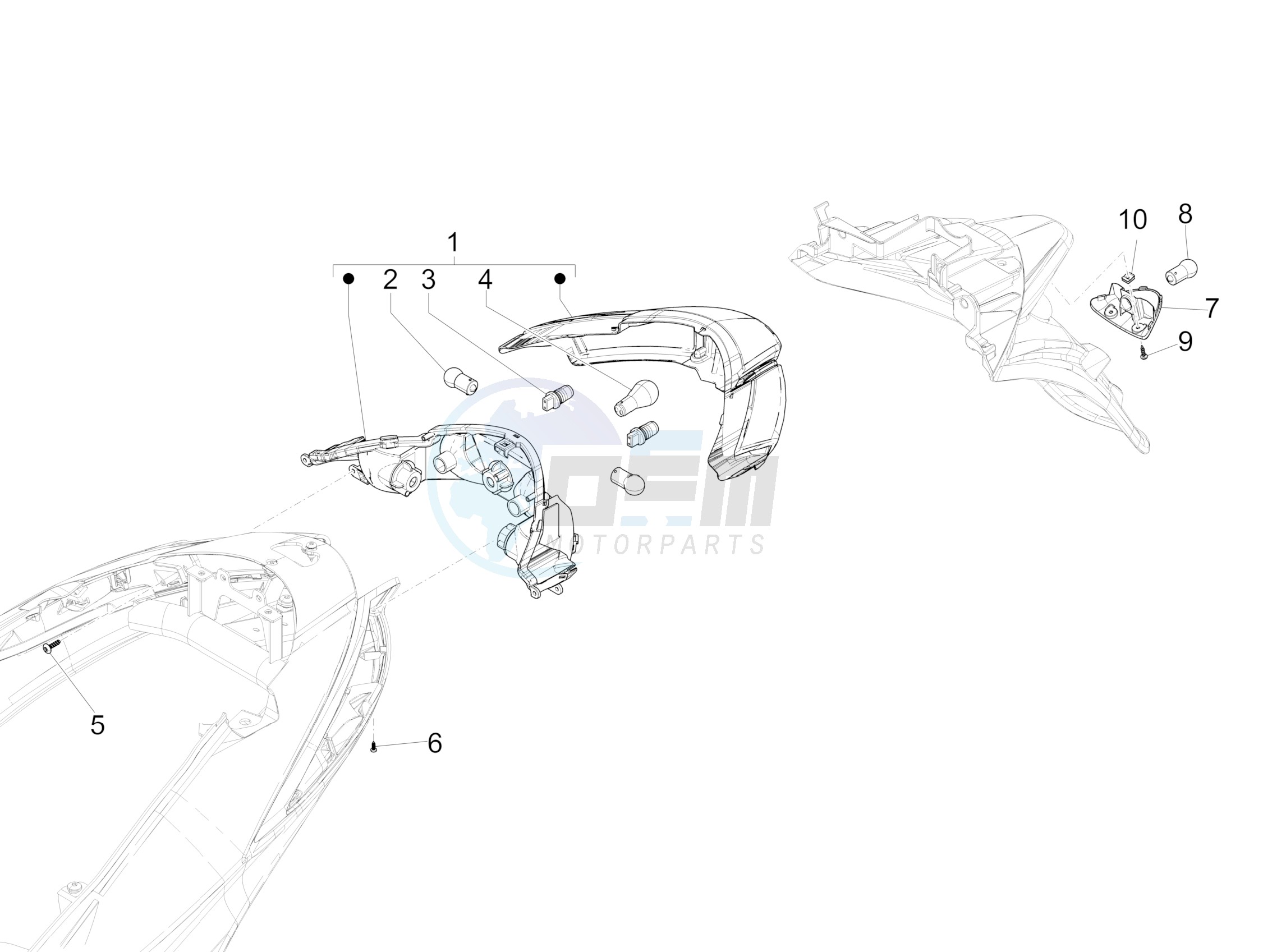 Rear headlamps - Turn signal lamps blueprint