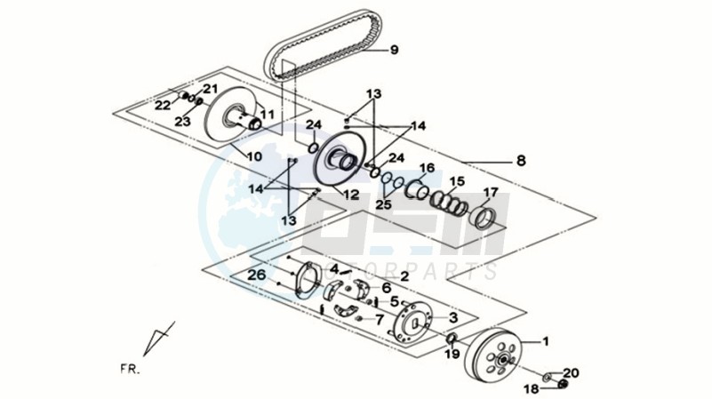 CLUTCH FRONT AND REAR blueprint