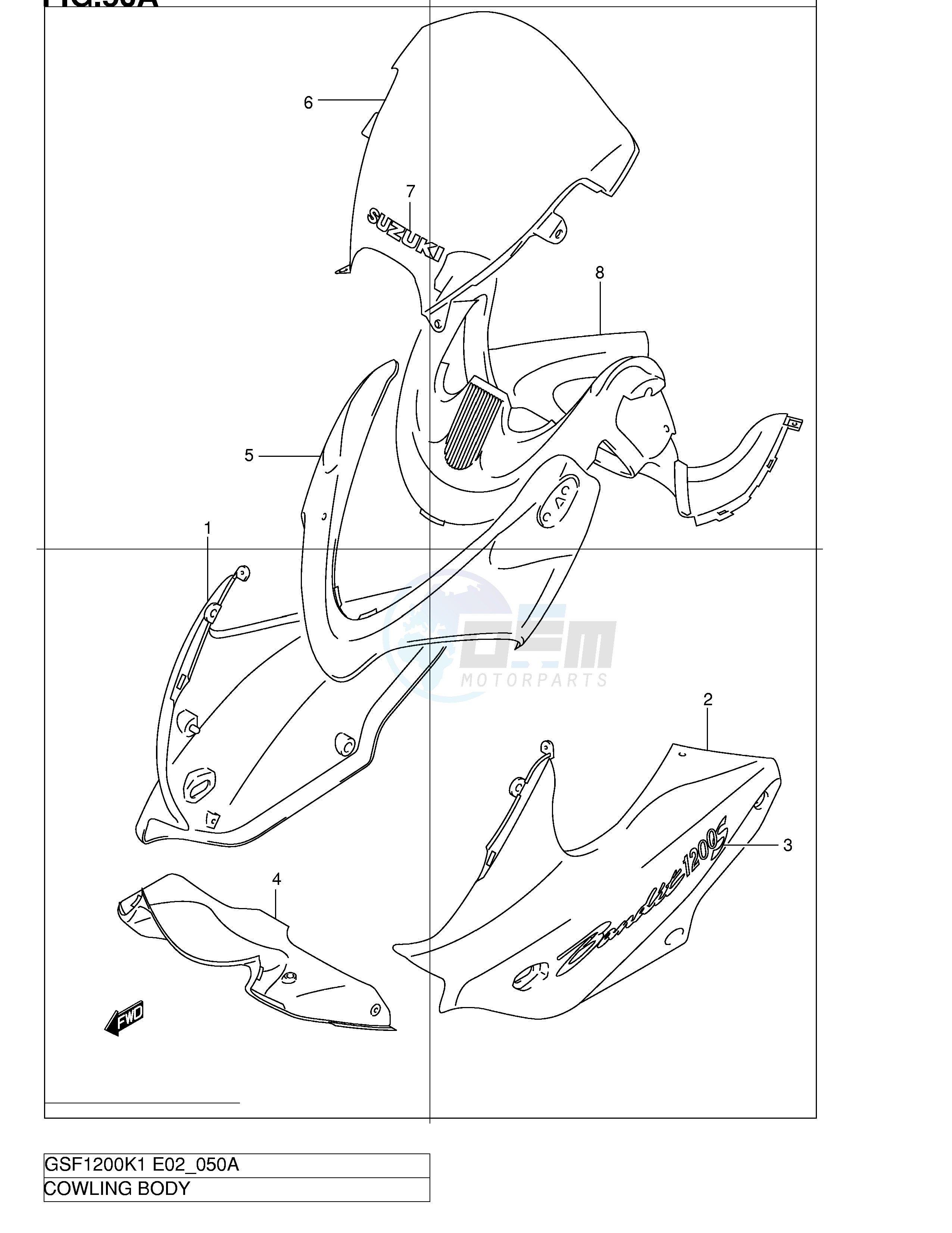 COWLING BODY (GSF1200SK2) image