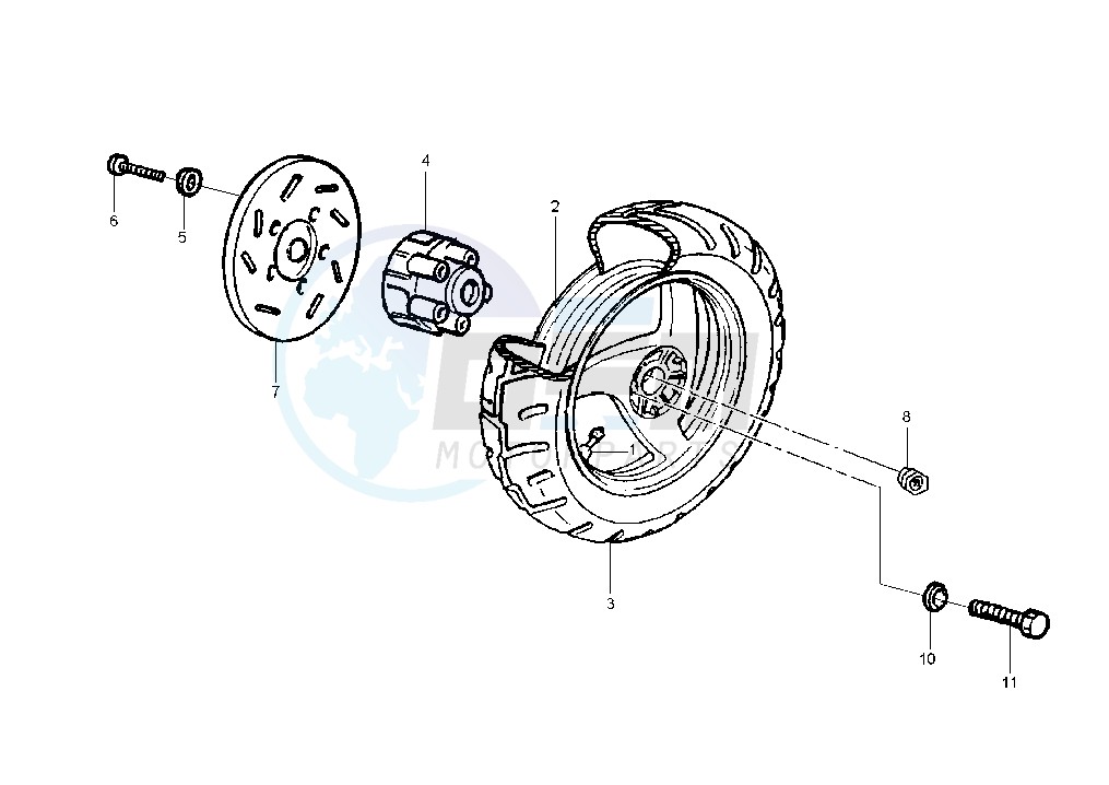 Rear wheel disc brake blueprint