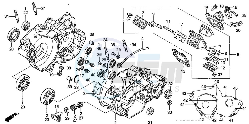 CRANKCASE (CR250R4) blueprint