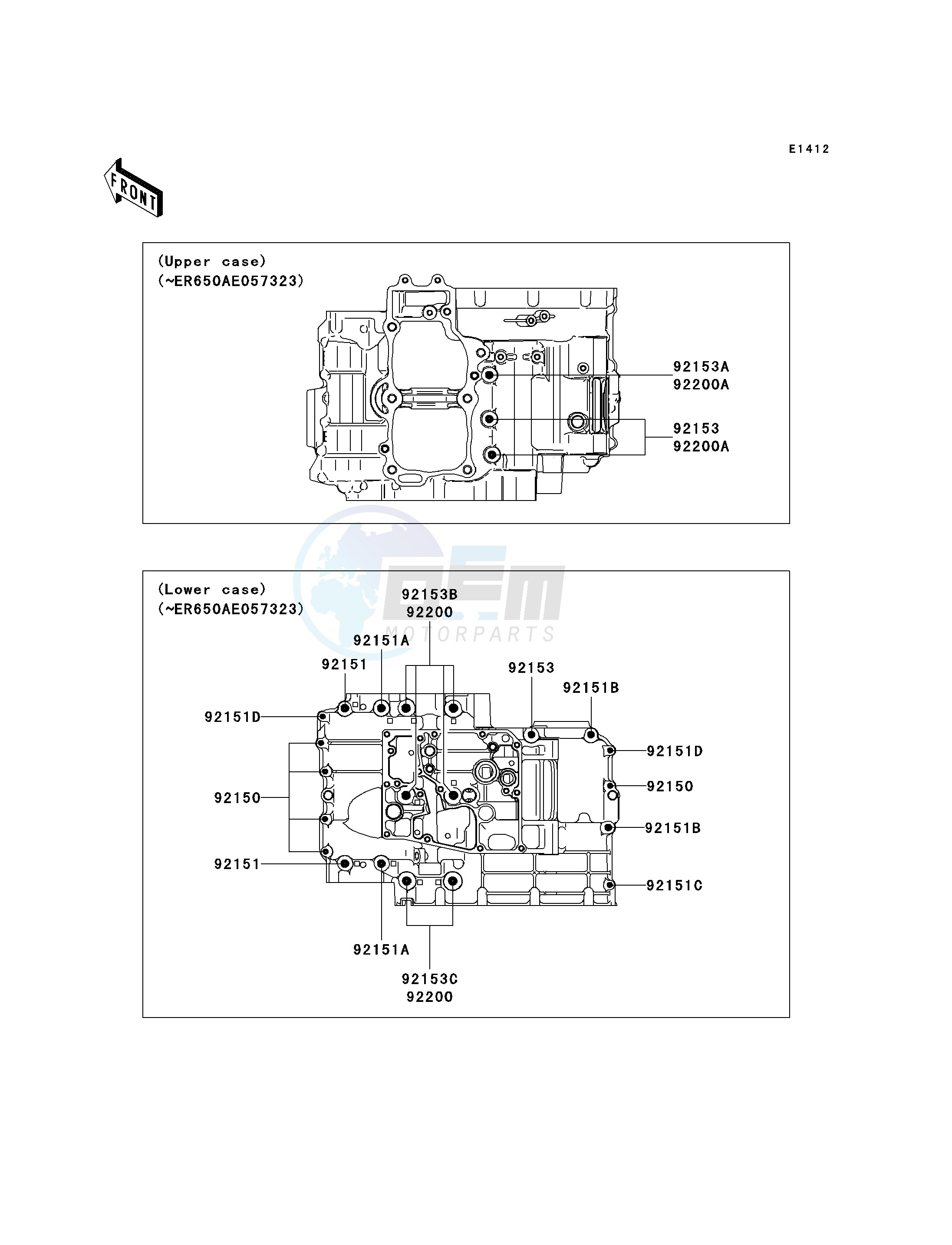 CRANKCASE BOLT PATTERN image