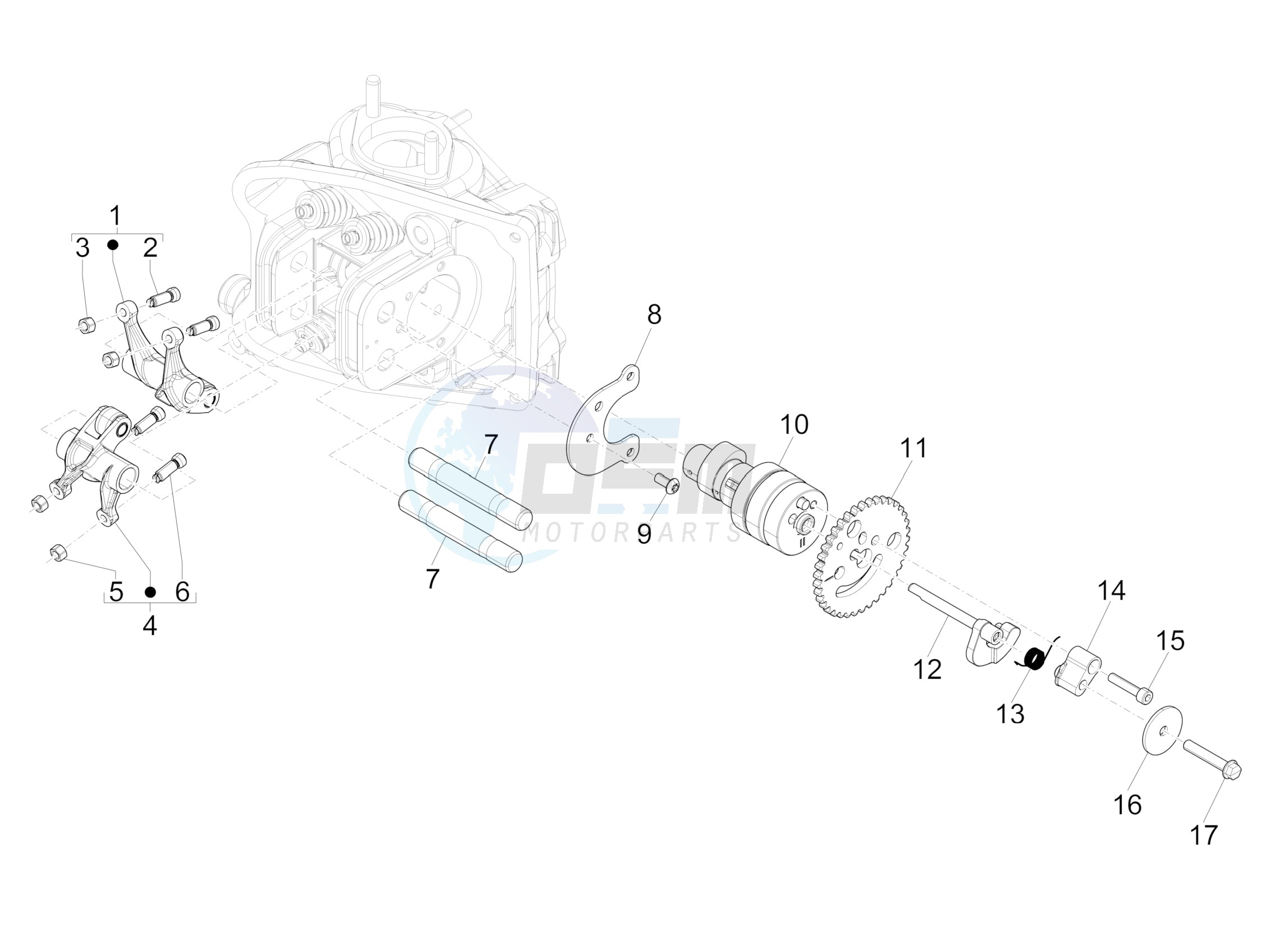 Rocking levers support unit image