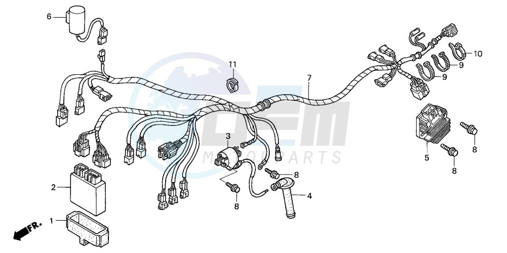 WIRE HARNESS (TRX450R4,5) blueprint