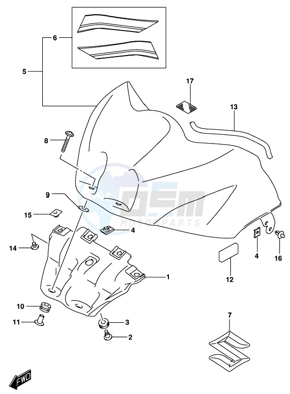 FUEL TANK FRONT COVER (YSF) blueprint