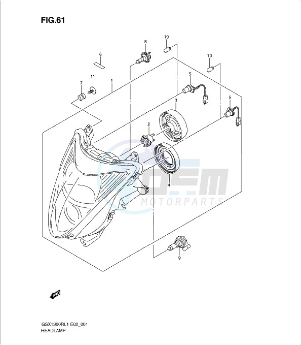 HEADLAMP (GSX1300RUFL1 E19) blueprint