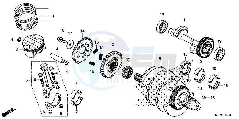 CRANKSHAFT/ PI STON blueprint